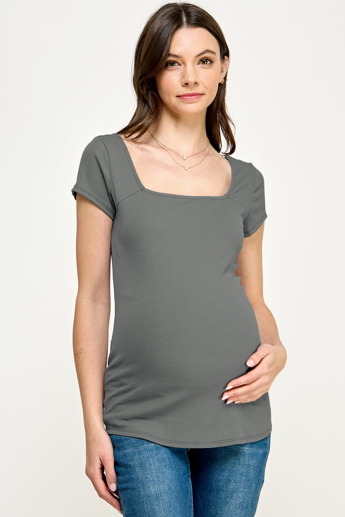 Basic Maternity Tank Top with Side Ruching – HELLO MIZ