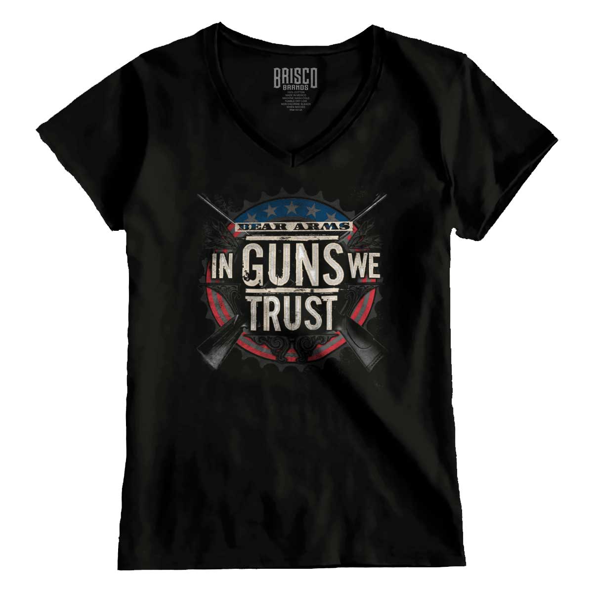 In Guns We Trust Junior Fit V-Neck T-Shirt | Tactical Tees
