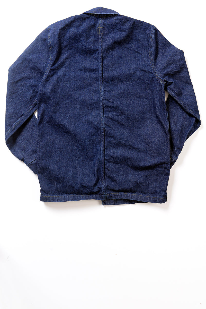 GD213 CHORE COAT | Washed 14 Oz Denim - Vivid Indigo – Glenn's Denim