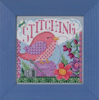 Debbie Mumm Floral Fantasy Floral Blue 2 Cross Stitch Complete Kit DM30-2214