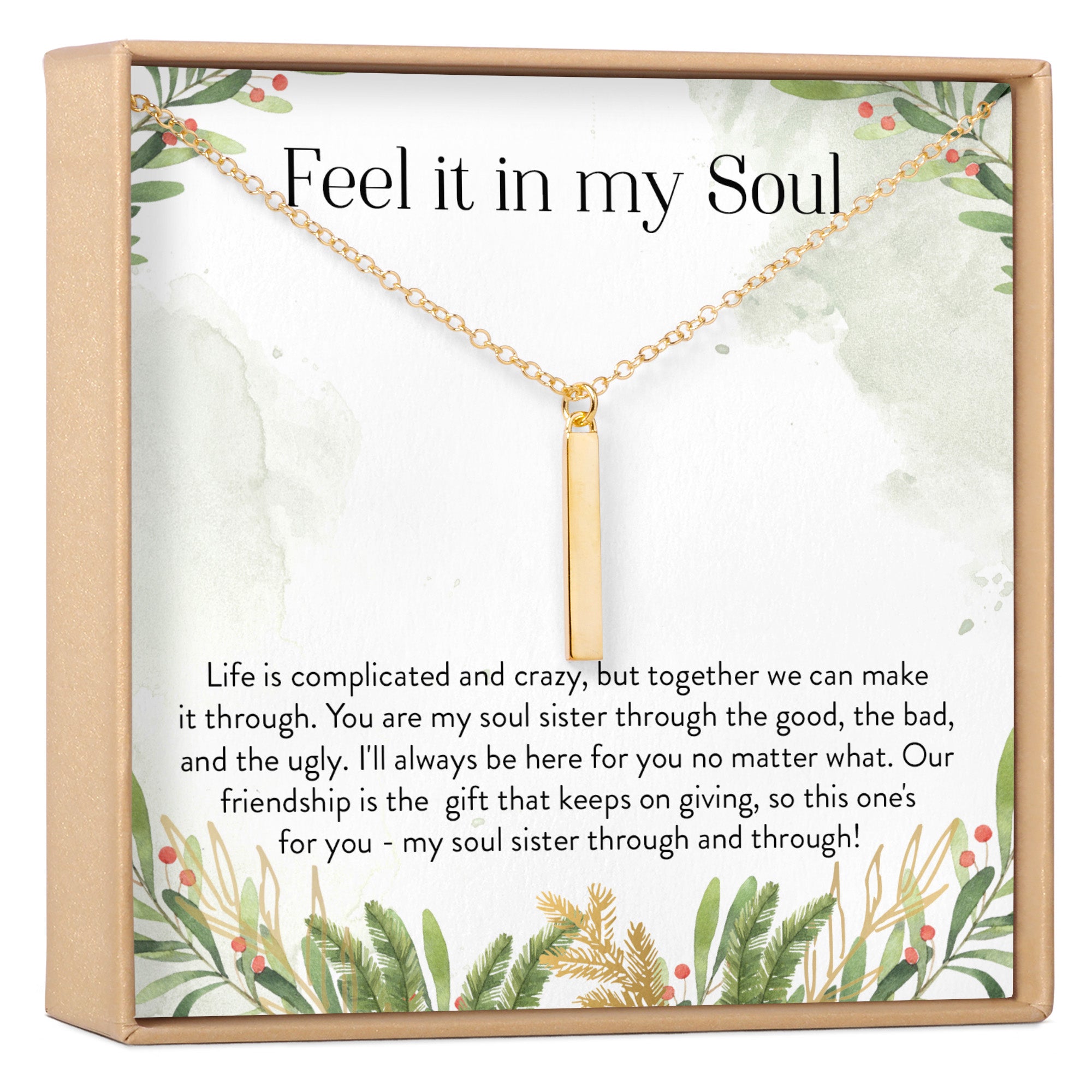 Soul Sisters Necklace Best Friend Gift Jewelry Long Distance Quotes Friends Forever Bar Dear Ava