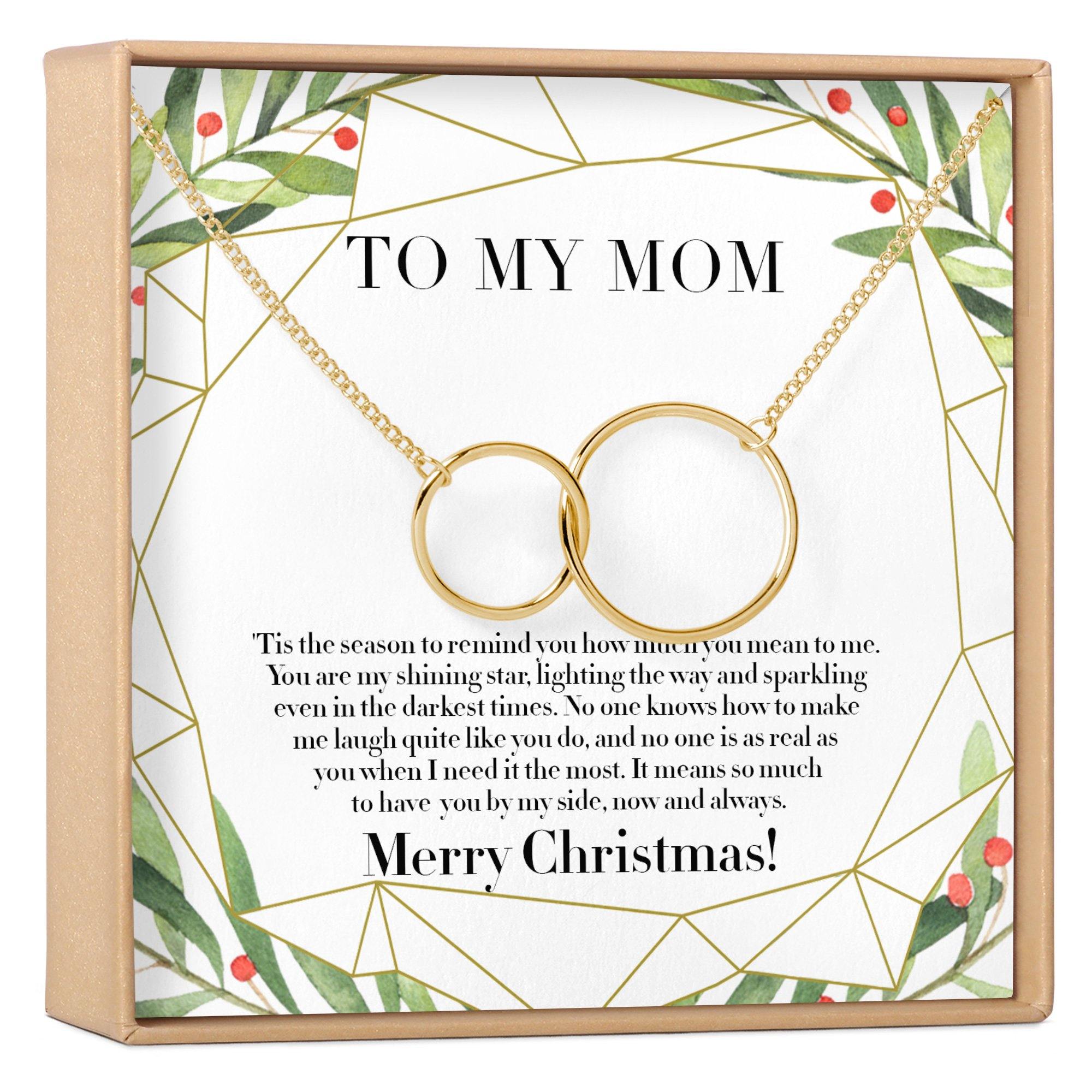 Christmas Gift for Mom: Present, Necklace, Jewelry, Xmas Gift, Holiday Gift,  Gift Idea, Mother, Mom Gift, Mother Daughter Gift, 2 Asymmetrical Circles -  Dear Ava