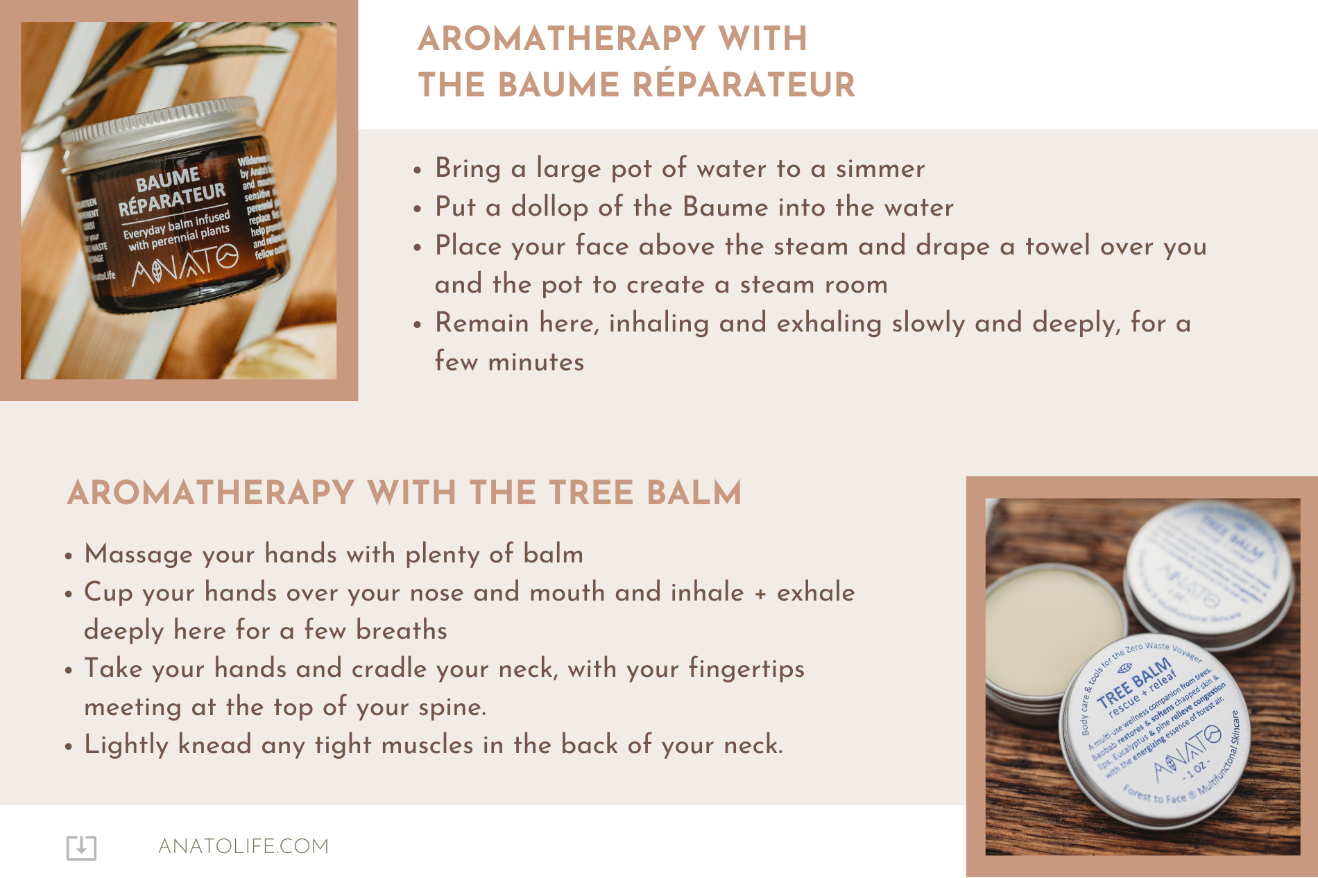 Aromatherapy with Anato tree Balm and Baume