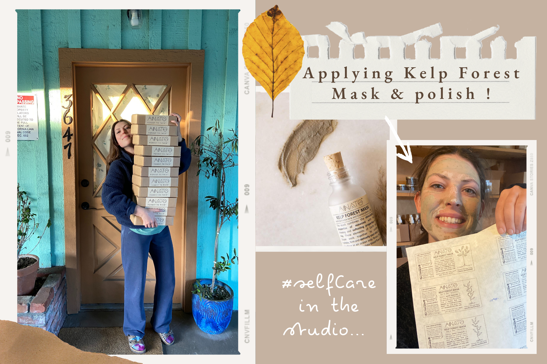 Applying Kelp Forest Mask & polish! #selfcare in the Anato studio