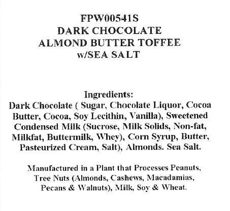 Dark Chocolate Almond Butter Toffee w/Sea Salt