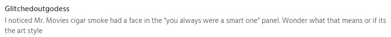 Comment from Webtoon reader regarding the face in the smoke