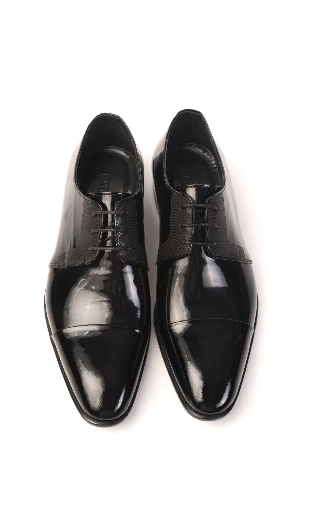 shiny black slip on shoes