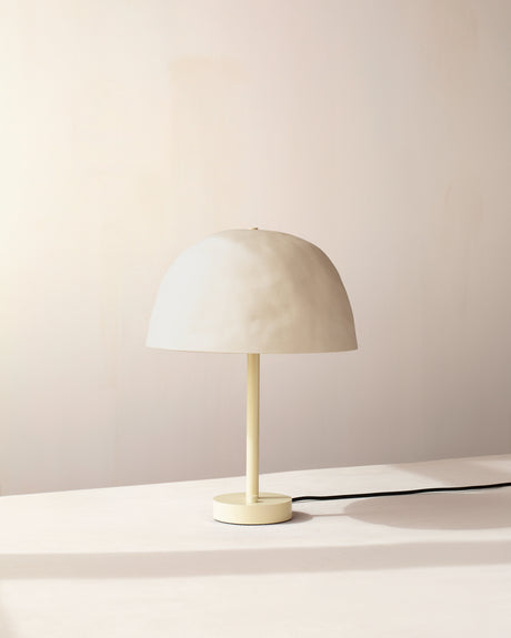 white clay table lamp