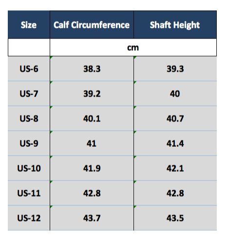 Funtasma Witch-101 calf circumference measurements