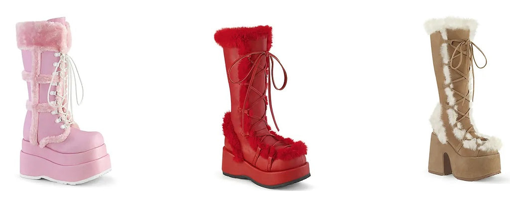 Stealing Hearts and Turning Heads in Fluffy Demonia Boots - Bear-202/Cubby-311/Camel-311