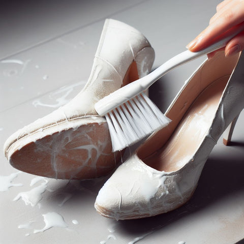 cleaning white heels