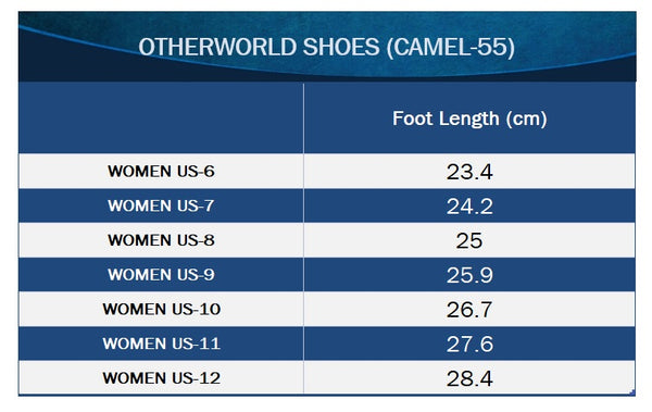 Demonia Camel-55 Size Chart