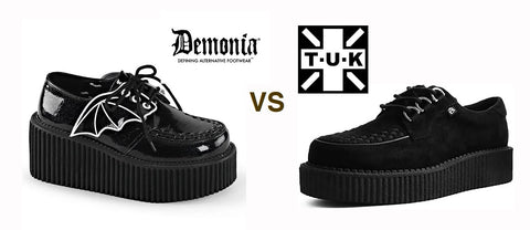 demonia vs t.u.k. footwear