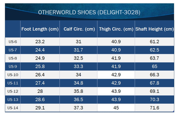 pleaser delight-3018 size chart