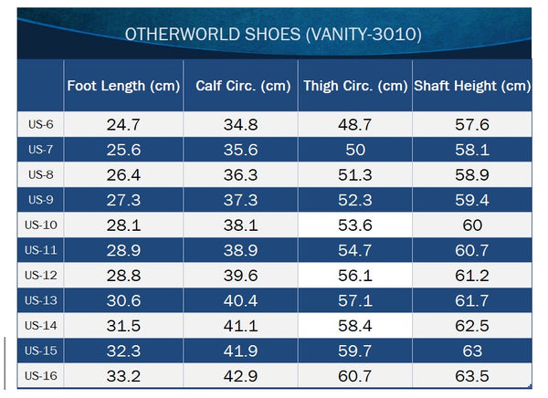 pleaser vanity-3010 measurements