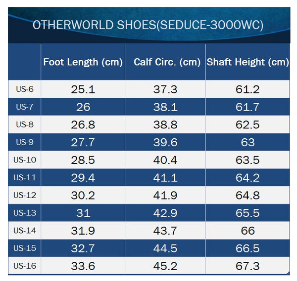 pleaser pink label seduce-3000wc size chart