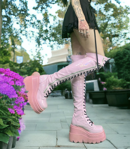 stand up with platform boots