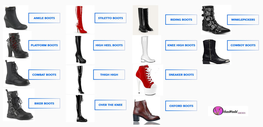 types of boots graph