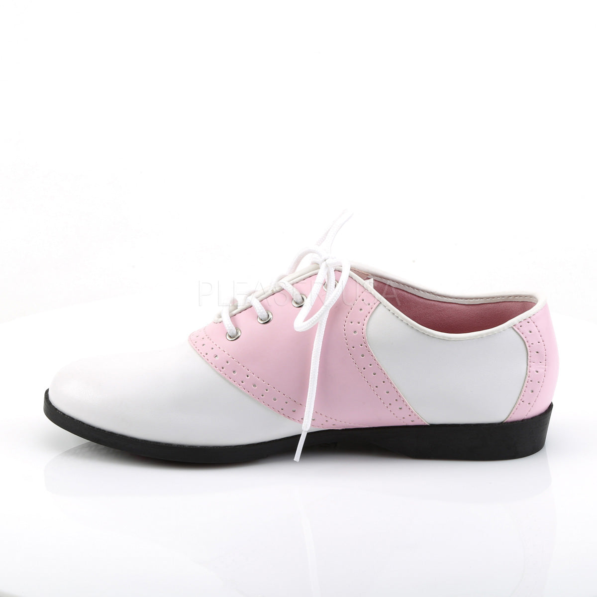 Flat Saddle Shoes Pink White | Funtasma 
