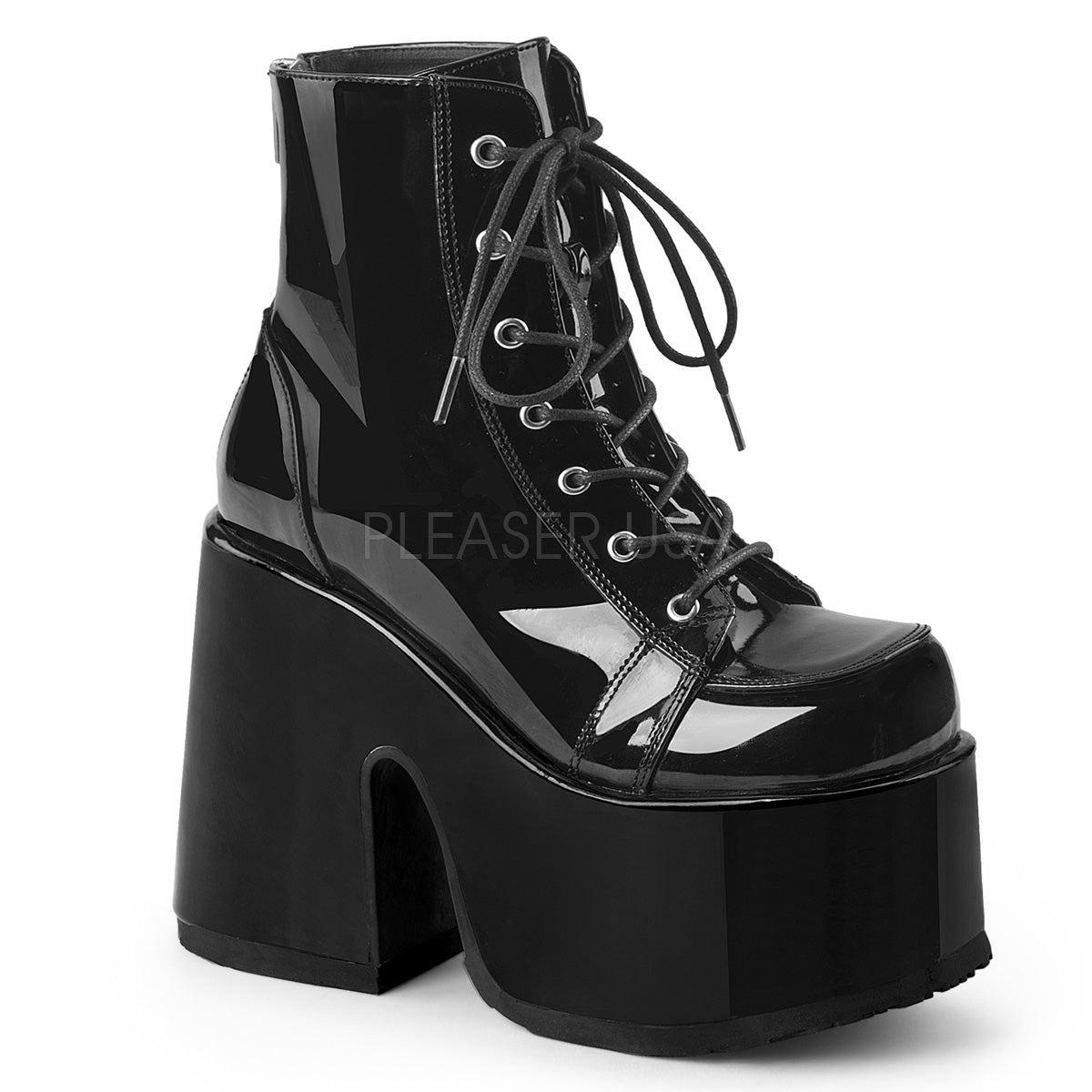 Demonia Camel-203 Black Patent – OtherWorld Shoes