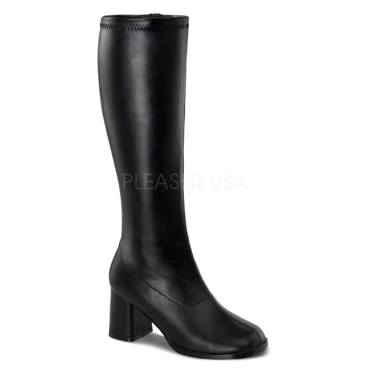 Black PU Wide Calf Gogo Boots 