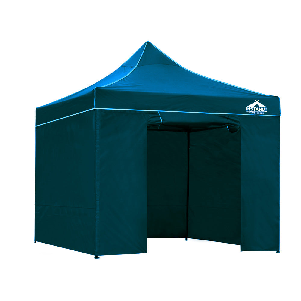 Instahut Outdoor Pop Up Gazebo 3x3m Wedding Marquee Tent Wall Gazebos Sailor Blue