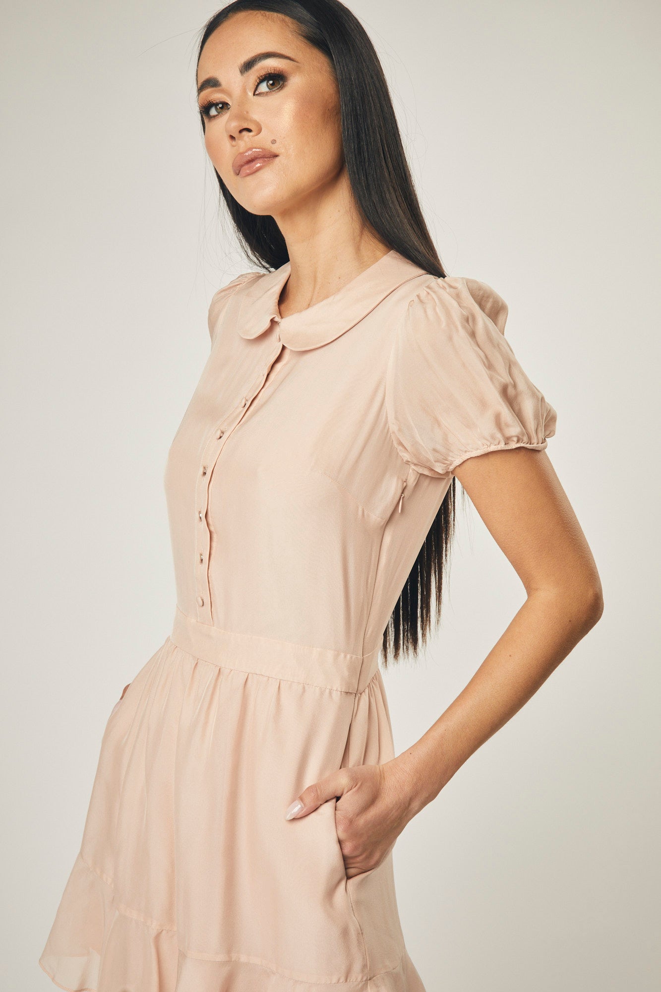 Parisa Silk Chiffon Dress In Rose Ladaire Zebra by Raspberry