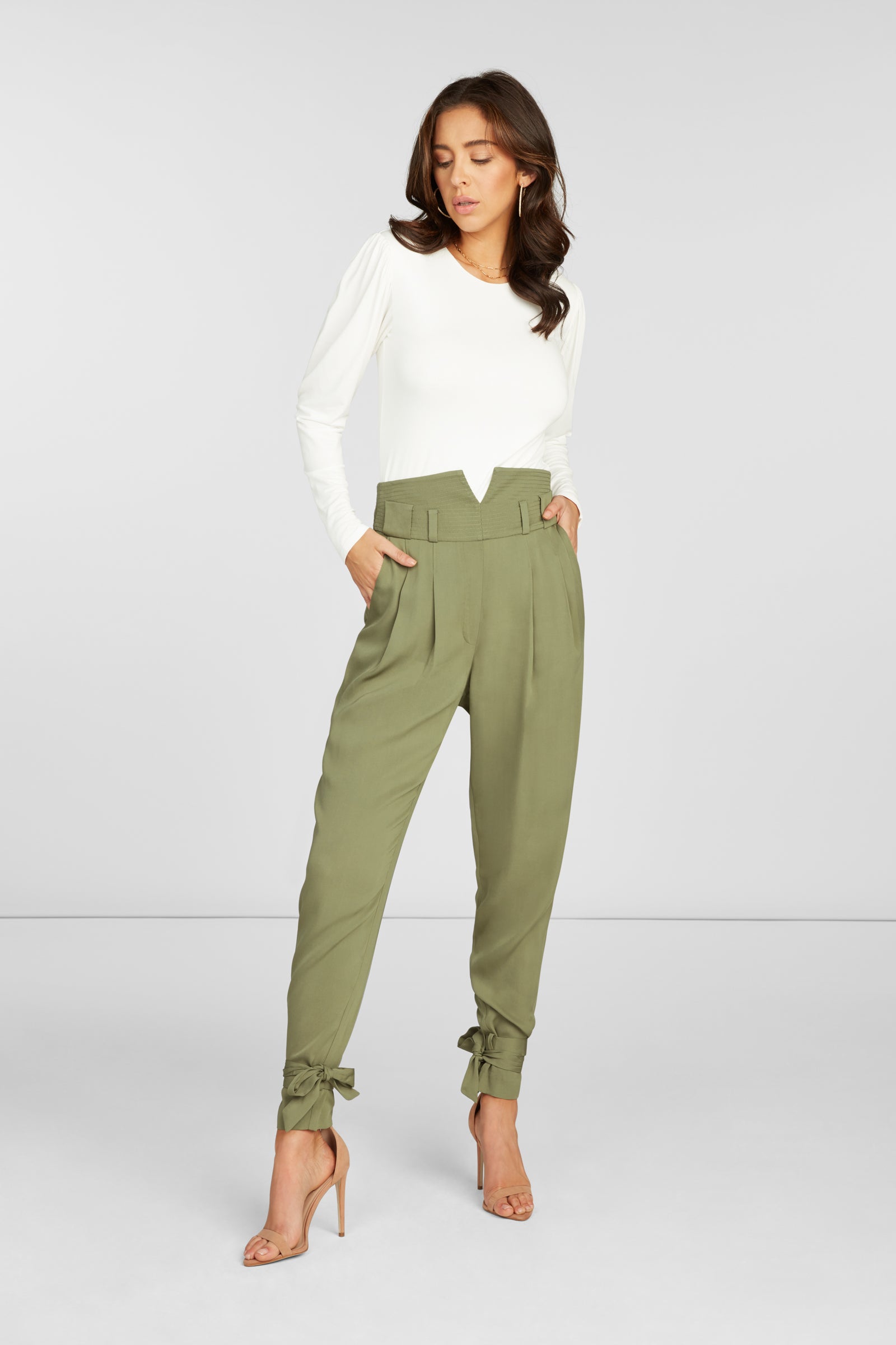 high waisted olive pants