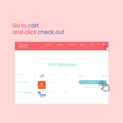 Screenshot of shopping cart