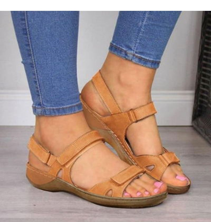 women's chic three color stitching sandals