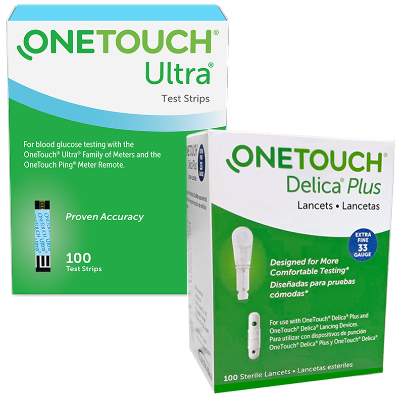 One Touch Ultra Blue Test Strips 100 Ct Delica Lancets 100 Ct