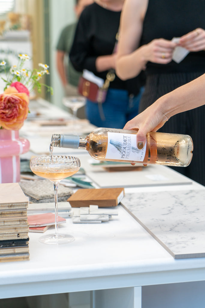 Pouring a glass of Rose