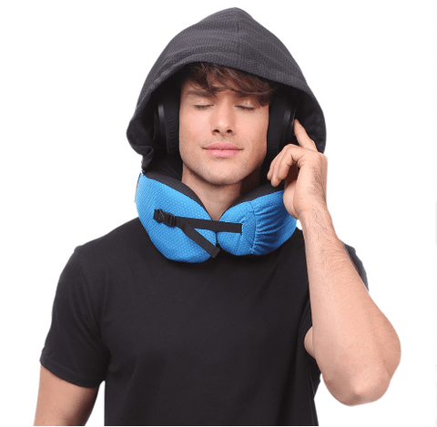 6 in 1 Ergonomic Hooded Memory Foam Travel Pillow