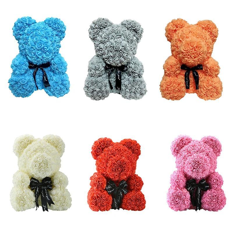 faux roses teddy bear