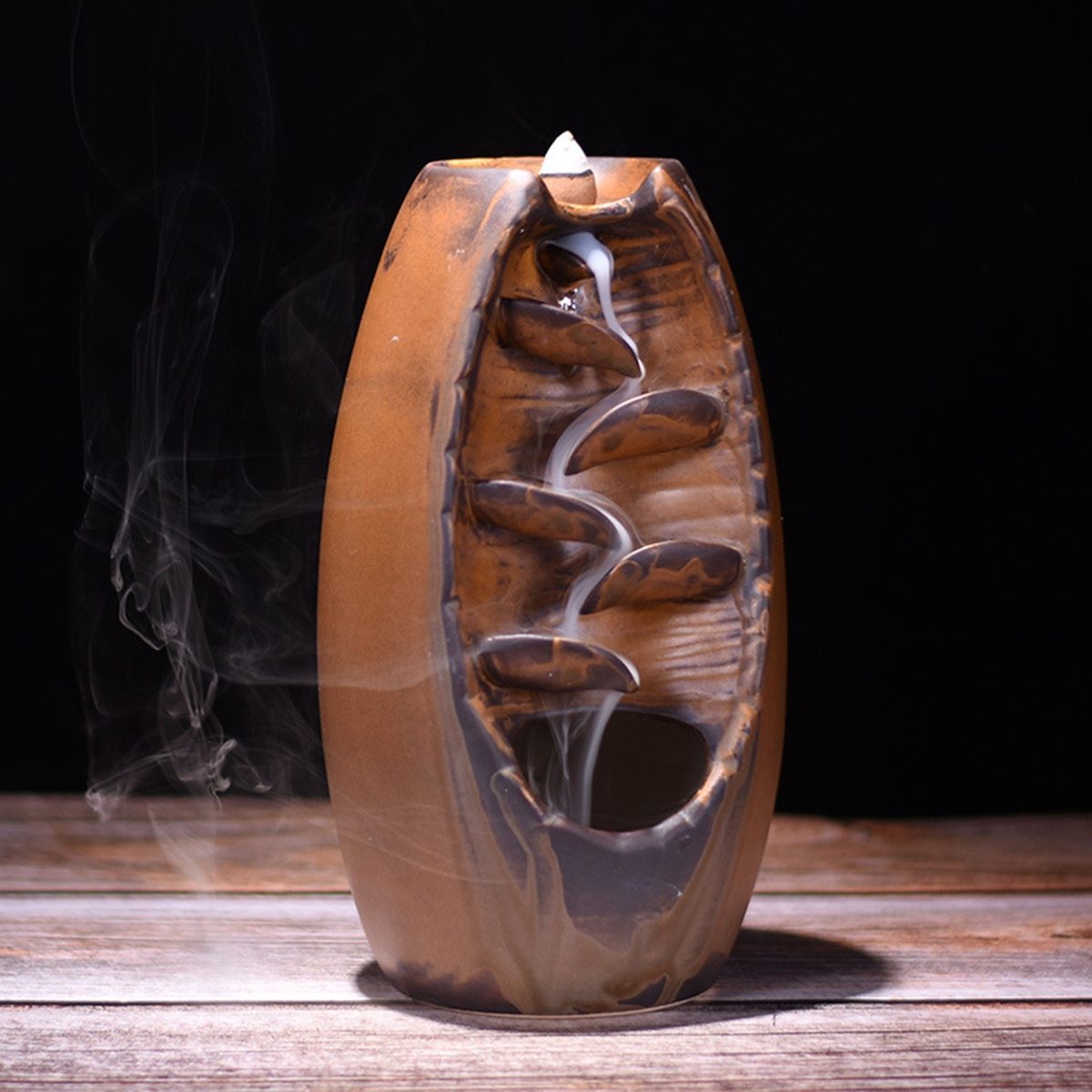 skull incense waterfall burner