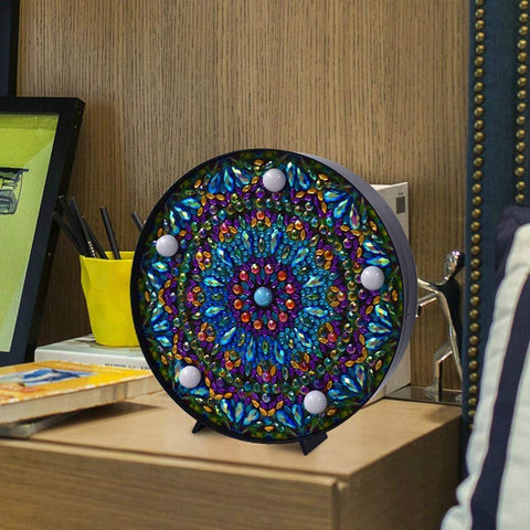 DIY Mandala Diamond Painting Lamp