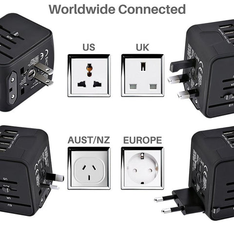 Universal Multi-Socket Power Plug Adapter