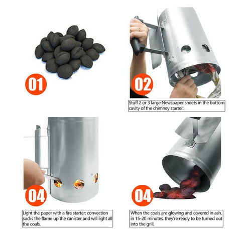 Fire Starter Charcoal Chimney Igniter Bucket