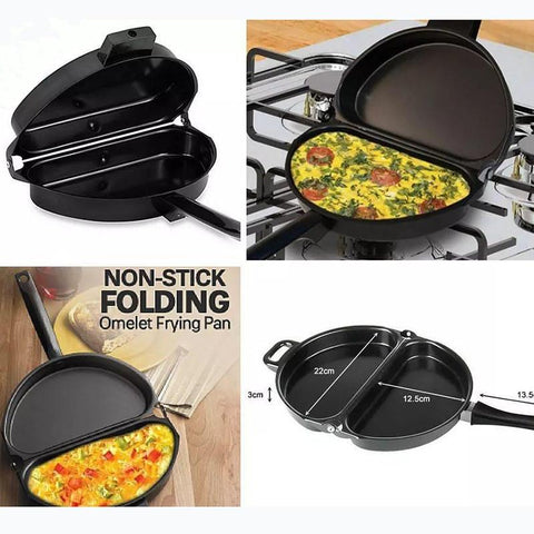 Best Double-Sided Hinged Folding Omelette Pan 