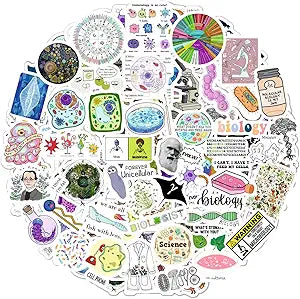 Biology-themed sticker set