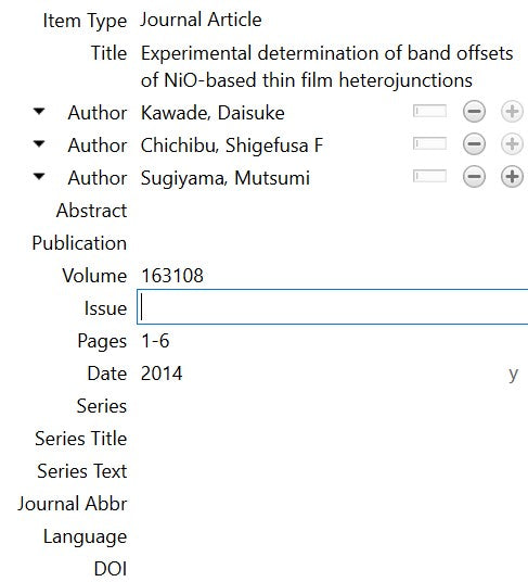 zotero metadata fields missing example