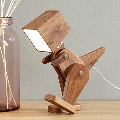 wooden dinosaur bedside table lamp