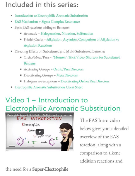 electrophilic aromatic substitution help series from Leah4Sci