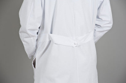 women's cotton lab coat with adjustable belt