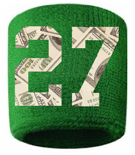 Green Sweatbands w/ Money Print Numbers 