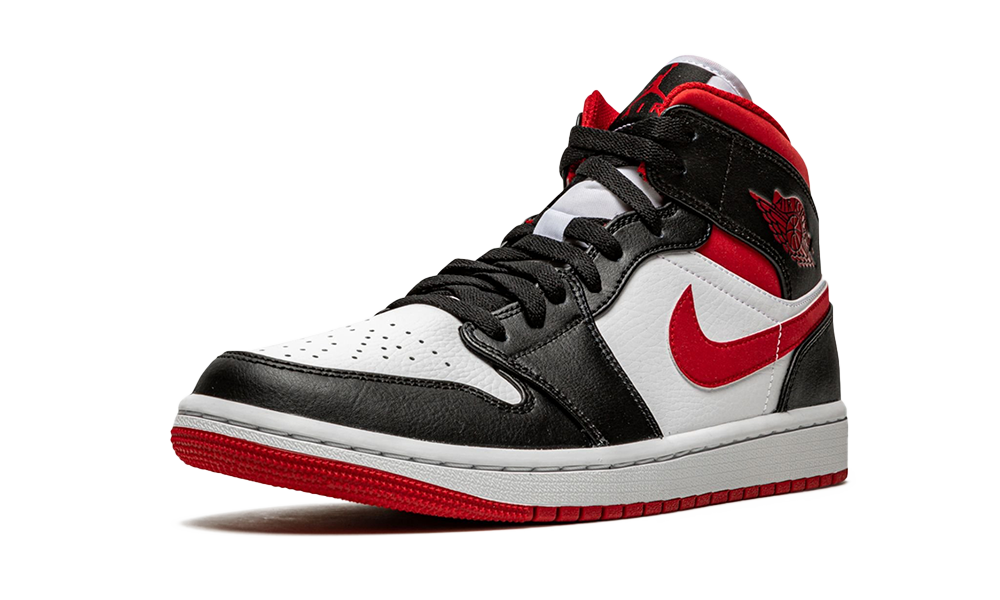 black white red air jordan 1