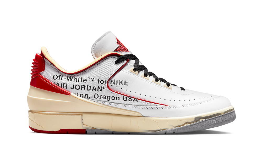 OffWhite x Air Jordan 2 Low White/Varsity Red True to Sole