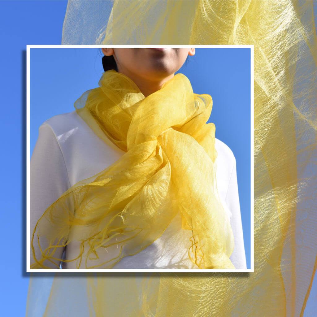 yellow silk scarf