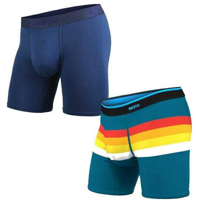 BN3TH Retro Stripe Classic 2 Pack Boxer Brief - Teal/Navy