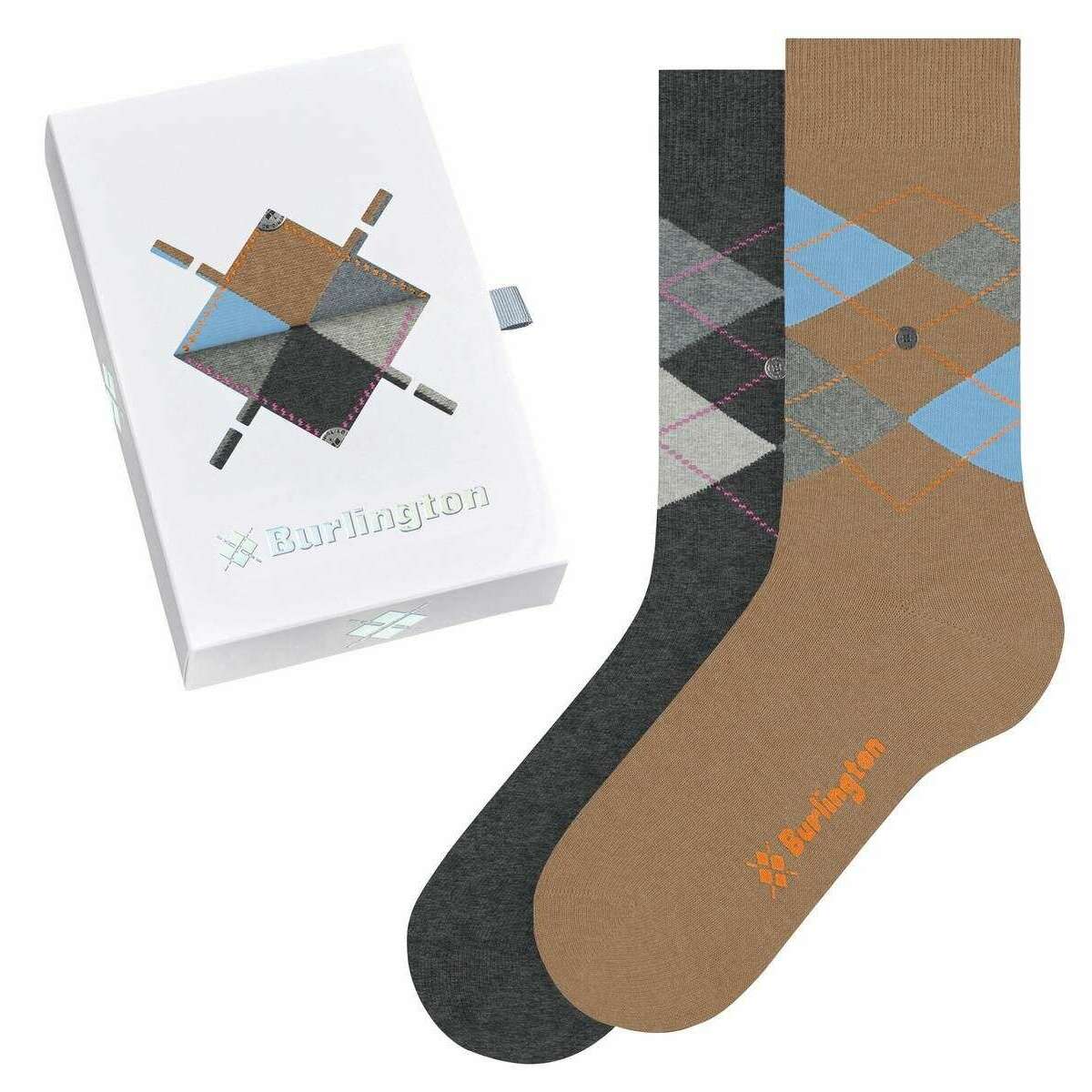Burlington Basic Gift Box Socks - Dark Grey/Beige